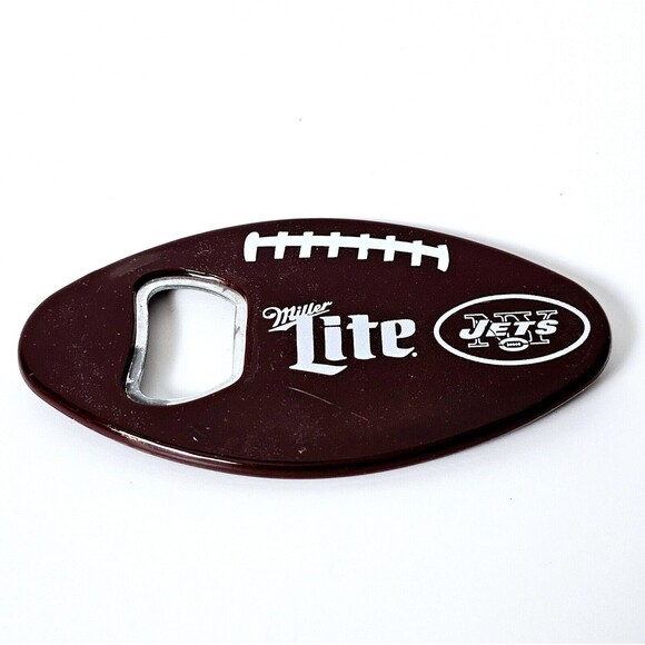 New York Jets Miller Lite Bottle Opener Football Shape New - Picture 4 of 4
